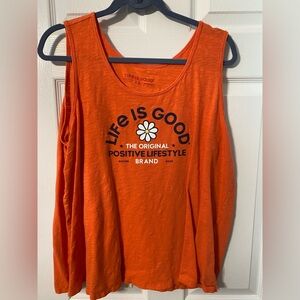Life is Good Women's Orange Tank Top XXL